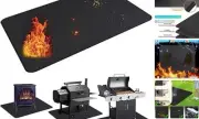 Large 65 x 48 inches Under Grill Mat for Outdoor Grill,Double-Sided Fireproof