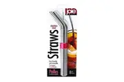 Stainless Steel Drinking Straws With Cleaning Brush (8 Pack), Silver
