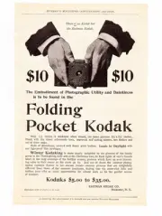 AD Kodak CAMERA Antique FOLDING POCKET Model BOX 1898 8x10" REPRINT Vtg Print