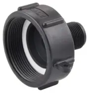 IBC Food Grade Tote Drain Adapter For Garden Hose 2" Fine Thread X 3/4" Male