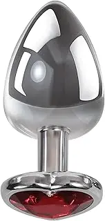 Small 2.81" Jewel Heart Base Metal Butt Plug