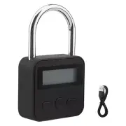 Metal Lock Black Alloy LCD Display Multi-Function Electronic Timer5768