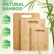 3 Pcs Bamboo Cheese Cutting & Serving Chopping Board Set