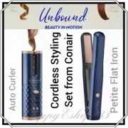 Conair Unbound Cordless Styling Set_Auto Curler & Petite Flat Iron_Style Anyti