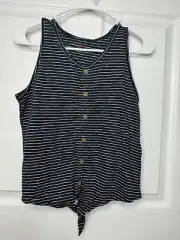 American Eagle Black & White Striped Pull Over Kids Size 16