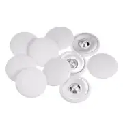 10pcs Fabric Cloth Covered Button 30mm Metal Round Sewing Buttons, White