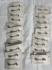 Vintage Tie Pin Tab Soft Collar 35 Pearl Type Stone New On Card USA
