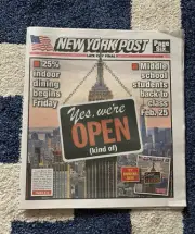 YES, WE'RE OPEN (KIND OF) New York Post ESB Lockdown Throwback 2/9/21