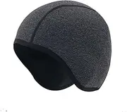 [Generic] Winter Skull Cap Helmet Liner Thermal Glasses Hole Ponytail Hole Fleece Athletic Cycle Cycling Running Beanie Grey