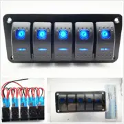 12/24V Car Marine 5Gang LED Lamp Rocker Switch Panel On/Off Waterproof Universal (for: Renault)