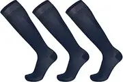 [Mysocks] 3 Pairs Knee High Mercerised Plain