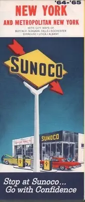 1964 Sunoco Road Map: New York and Metropolitan New York NOS