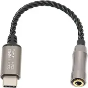 Nutriess Type C to 3.5mm Headphone Amplifier 120dB 15cm Cool Gray for Enhanced Audio Experience on Android PC (Black)
