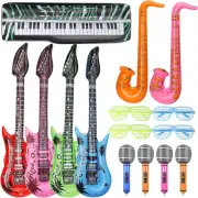 Inflatable Guitar Saxophone Microphone Balloons Musical Instrument Balloons P...