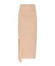 ribbed-knit maxi skir S,XS,L roseate