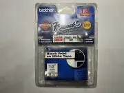 Brother P-Touch TZ Tape Black Print on White Tape 1/2" Width TZ-231 Crack & Peel