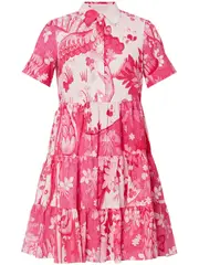 [Erdem] Short Sleeve Mini Shirt Dress