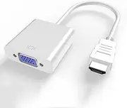 HDMI to VGA, Gold-Plated HDMI to VGA Adapter (Male to Female) Compatible for Computer, Desktop, Laptop, PC, HDTV (White)