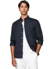 [Tommy Hilfiger] Flex Poplin Solid Shirt in Navy
