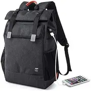 Yachee Anti-theft Laptop Backpack, Outdoor 35L Lightweight RollTop Design Waterproof Multipurpose Large Rucksack with USB Charging Port Fits up to 17 inch Computer for Weekender Travel Business