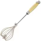 Rotating Egg Whisk Stainless Steel Egg Mixer Semi-Automatic Whisk For Egg Milk