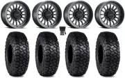 Method 411 15" Wheels Black (4+3) 30" Intersect Tires Can-Am Renegade Outlander