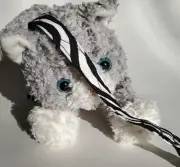 Cat Collar, Handmade - Black & White Zebra Stripes... Wild Kitty Meow