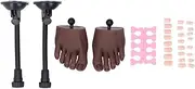 Silicone Practice Foot Model Left Right Lifelike Feel Realistic Flexible Nail Practice Training Foot for Nail Salon with Stand 2 Nail Practice Foot Models 2 Stands 24 Nail