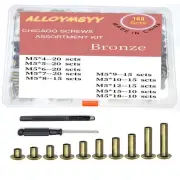 160Sets Chicago Screws with Hole Puncher and Screwdriver Leather Rivet Assort...