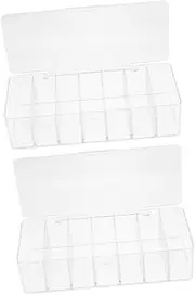 OKUMEYR 2Pcs Cord Management Box Multi Compartment Transparent Cable Organizer with Cover for Power Cords and Data Cables Storage for Use