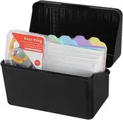 HOMSFOU 1 Set Desktop Storage Box Cards Index Cards Index Card Holder Index Card Storage Flashcard Holder Card Holder Business Card Organizer Flashcard Storage Black