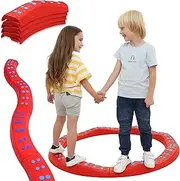 Special Supplies Wavy Circle Balance Beams Stepping Stones for Kids, 8 Pc. Set, Non-Slip Textured Surface and Slip Resistant Floor Rubber Edges, Promote Agility, Strength, Active Play