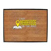 Put On The Map Merseyside - Funny Novelty Doormat Man Cave Floor mat