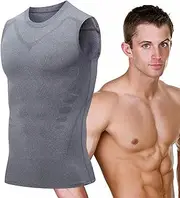 [KiRYu] Compression Shirts for Men - Body Shaper Vest Compression Tank Top Men Slimming Tummy Vest - Shapewear Tight Undershirt Skin-Friendly for Cycling