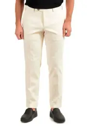 Hugo Boss Men's "T-Bryce" Tailored Off Whit Flat Front Casual Pants US 32R IT 48