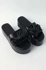 Black Chunky Mule Sandals
