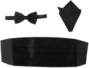 [Tadill] Stylish Men's Bow Tie and Cummerbund Set with Matching Pocket Square