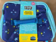 Tasty Insulated Expandable Lunch Bag Blue with Stars