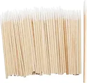 300 Pieces Wooden Handle Cotton Swab Tattoo Permanent Supplies Tipped Applicator Cotton Swabs Makeup Cosmetic Assistant Sticks for Eyebrow Tattoo Makeup Cotton Sticks Wood Sticks