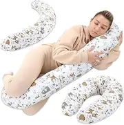 Totsy Baby Nursing Pillow, XXL Side Sleeper Pillow, Pregnancy Pillow, Positioning Pillow, Cotton Pregnancy Pillow, Adult, 190 cm, Deer