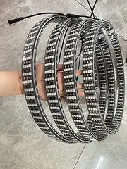 8Rolls Double Sides Quad Row 17.5 RGB Dream Color Chasing Illuminated Symphony LEDs Wheel Rim Well Lights for Truck Car Vehicle Tire Rings Lighting Off-Road Blueooth Remote