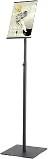 Adjustable Pedestal Poster Sign Stand,Advertising Business Menu Sign Holder for Floor Standing Snap-Open Reusable Frame(Black)