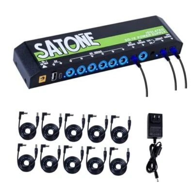 Satone Guitar Pedal Power Supply,12 Isolated DC Output Pedalboard Power Supply