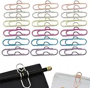 Multifunctional Metal Heart Pen Clip, Multifunctional Pen Clips, Pen Holder for Notebook, Portable Metal Pen Paper Clips Large with Heart, Mixed Color Multifunctional Metal Pen Clip Set