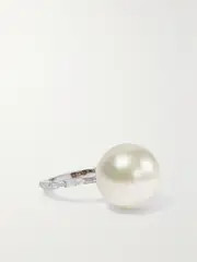 [Suzanne Kalan] Suzanne Kalan - 18-karat White Gold Mother-of-pearl Ring - Silver - 7 7 Silver
