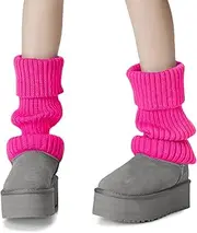 RainFlowwer Leg Warmers for Women, Neon Ribbed Leg Socks, Stylish Accessories for 80s 90s Party Sports Yoga