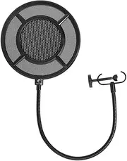 BESTonZON 1pc Microphone Windscreen Mic Filter for Recording Pop Filter Gaming Mic Guard Windproof Cover Black
