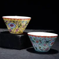 在飛比找樂天市場購物網優惠-陶生活 琺瑯彩陶瓷器功夫茶具琺瑯彩茶杯主人杯品茗杯 陶瓷泡茶