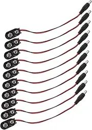 CAXUSD Battery Clip Connector Kit 5.5 * 2.1mm DIY Super Flexible Low Resistance 10pcs