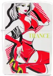 Zippo Trance Lady Girl by tica ishibashi Japan Model Oil Lighter White (Promotio
